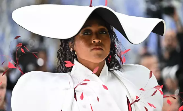 Naomi Osaka arrives at The Metropolitan Museum of Art's Costume Institute benefit gala celebrating the opening of the "Costume Art" exhibition on Monday, May 4, 2026, in New York. (Photo by Evan Agostini/Invision/AP)