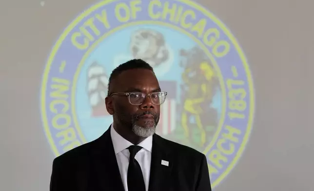Chicago's Mayor Brandon Johnson attends a press briefing in Rome, Thursday, May 28, 2026. (AP Photo/Alessandra Tarantino)