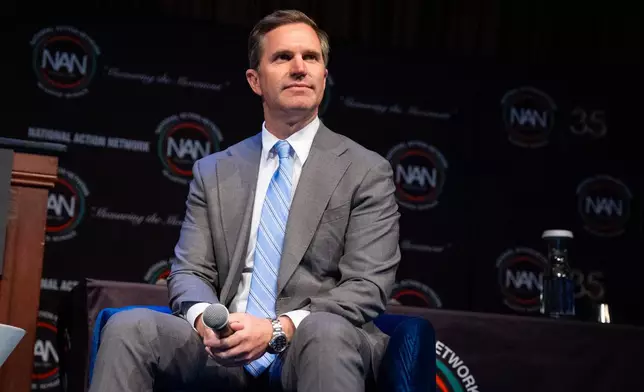 FILE - Kentucky Gov. Andy Beshear attends the National Action Network (NAN) Convention in New York, April 11, 2026. (AP Photo/Angelina Katsanis, File)