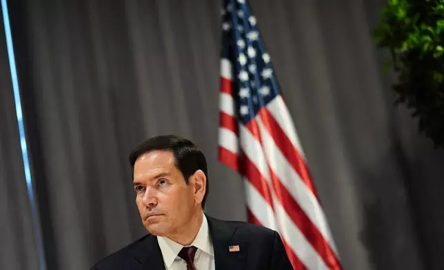 United States Secretary of State Marco Rubio during a signing ceremony on the sidelines of a meeting of NATO foreign ministers in Helsingborg, Sweden, Friday, May 22, 2026. (AP Photo/Julia Demaree Nikhinson, Pool)
