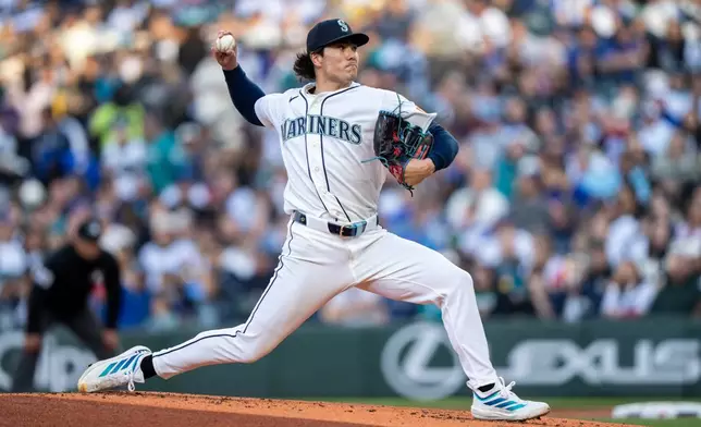 Seattle Mariners starter Bryan Woo delivers a pitch during the second inning of a baseball game against the Arizona Diamondbacks, Saturday, May 30, 2026, in Seattle. (AP Photo/Stephen Brashear)