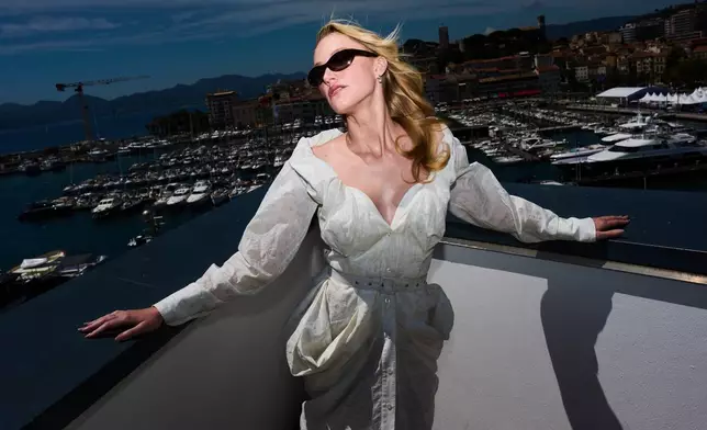 Maika Monroe poses for portrait photographs for the film 'Victorian Psycho' at the 79th international film festival, Cannes, southern France, Wednesday, May 20, 2026. (Photo by Scott A Garfitt/Invision/AP)