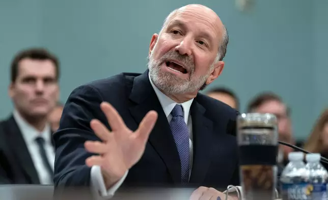 Secretary of Commerce Howard Lutnick delivers his budget estimates to the House Committee on Appropriations Subcommittee on Commerce, Justice, Science, and Related Agencies budget hearing at the Capitol in Washington, Thursday, April 23, 2026. (AP Photo/Jose Luis Magana)