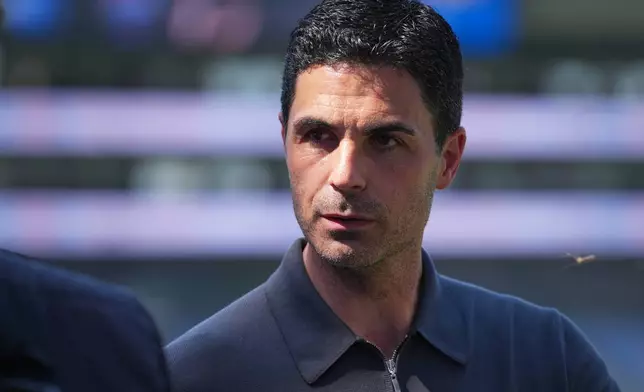 Arsenal's manager Mikel Arteta seen prior to the English Premier League soccer match between Crystal Palace and Arsenal in London, England, Sunday, May 24, 2026. (AP Photo/Kin Cheung)