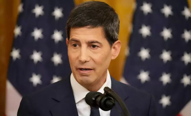 Federal Reserve Chairman Kevin Warsh speaks during his swearing-in in the East Room of the White House, Friday, May 22, 2026, in Washington. (AP Photo/Alex Brandon)
