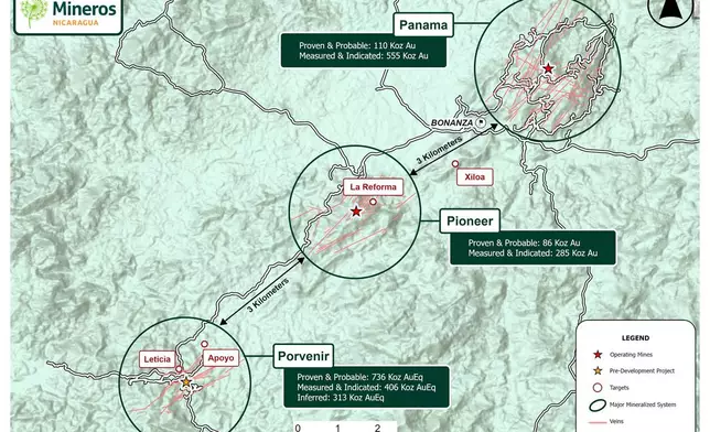 Figure 1. Location Initial 2026 Drill Results at Nicaragua Property