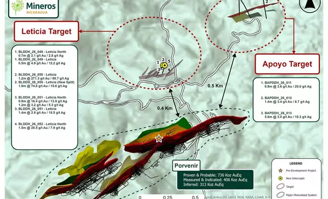 Figure 4. Plan View Leticia and Apoyo Vein Systems