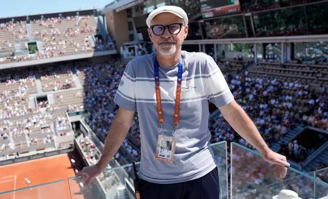 Philippe Vaillant, the Head Groundsman of Roland-Garros, poses for a picture at the French Open tennis tournament in Paris, Wednesday, May 27, 2026. (AP Photo/Christophe Ena)