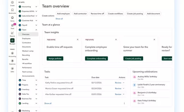 Intuit Unveils QuickBooks Workforce, Radically Transforming Human Capital Management for Small and Mid-Market Businesses