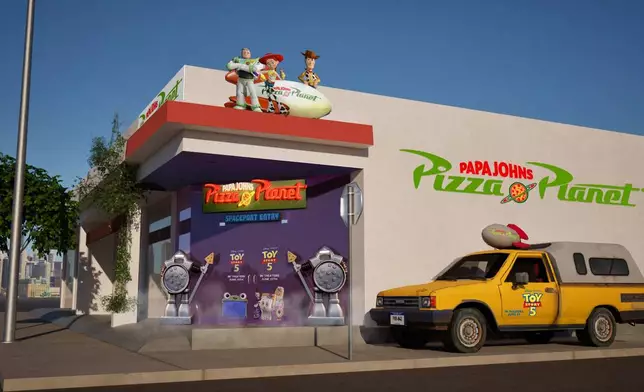 Rendering of the Papa Johns Pizza Planet in Los Angeles