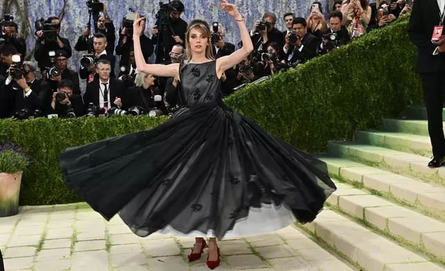 Maya Hawke arrives at The Metropolitan Museum of Art's Costume Institute benefit gala celebrating the opening of the "Costume Art" exhibition on Monday, May 4, 2026, in New York. (Photo by Evan Agostini/Invision/AP)