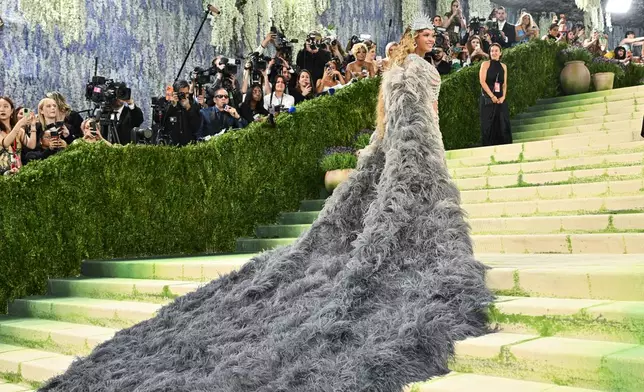 Beyoncé arrives at The Metropolitan Museum of Art's Costume Institute benefit gala celebrating the opening of the "Costume Art" exhibition on Monday, May 4, 2026, in New York. (Photo by Evan Agostini/Invision/AP)
