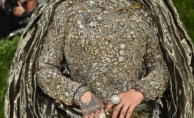 Rihanna arrives at The Metropolitan Museum of Art's Costume Institute benefit gala celebrating the opening of the "Costume Art" exhibition on Monday, May 4, 2026, in New York. (Photo by Evan Agostini/Invision/AP)