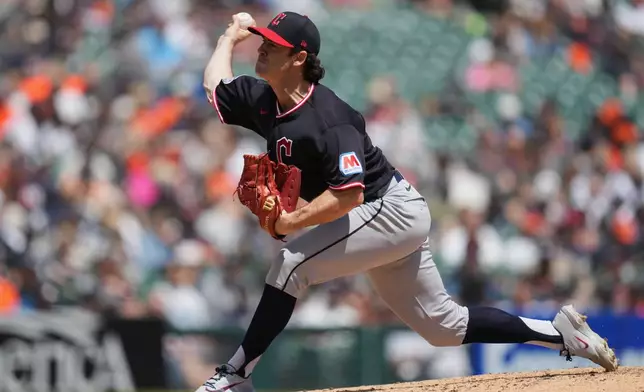 Cleveland Guardians pitcher Matt Festa throws against the Detroit Tigers during the sixth inning of a baseball game Thursday, May 21, 2026, in Detroit. (AP Photo/Paul Sancya)