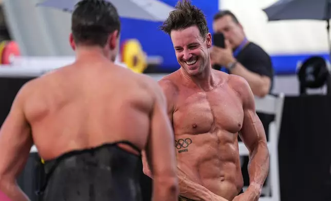 James Magnussen, of Australia, smiles after competing in the men's 100-meter freestyle final at the Enhanced Games in Las Vegas, Sunday, May 24, 2026. (AP Photo/Jae C. Hong)