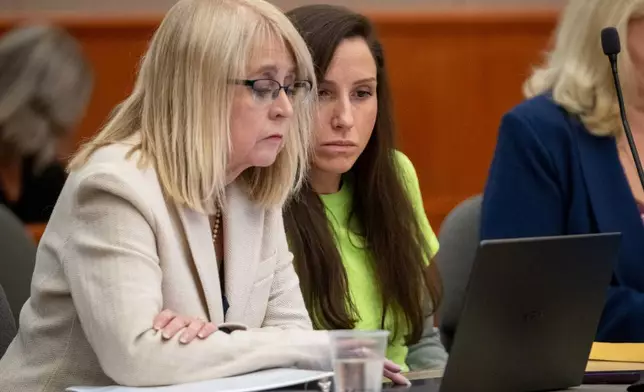 Kouri Richins appears at a sentencing hearing with her defense attorney Wendy Lewis, left, in 3rd District Court in Park City on Wednesday, May 13, 2026. (Trent Nelson/The Salt Lake Tribune via AP, Pool)