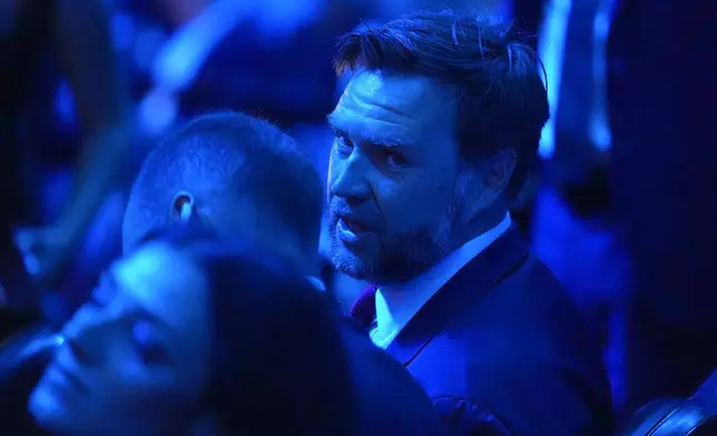 Vice President JD Vance attends UFC Freedom 250 on the South Lawn of the White House, Monday, June 15, 2026, in Washington. (AP Photo/Mark Schiefelbein)