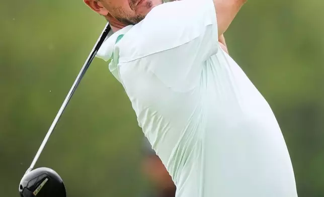 American Brooks Koepka hits his tee shot on the second hole during the Canadian Open in Caledon, Ontario, Thursday, June 11, 2026. (Nathan Denette/The Canadian Press via AP)