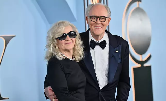 Mary Yeager, left, and John Lithgow arrive at the 79th Tony Awards on Sunday, June 7, 2026, at Radio City Music Hall in New York. (Photo by Evan Agostini/Invision/AP)
