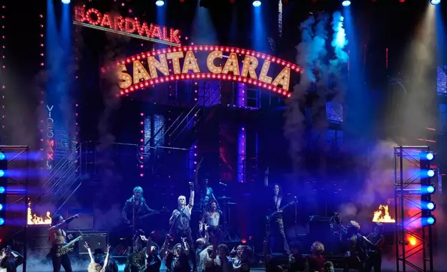 The cast of "The Lost Boys" perform during the 79th Tony Awards on Sunday, June 7, 2026, at Radio City Music Hall in New York. (Photo by Charles Sykes/Invision/AP)