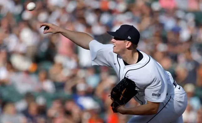 Detroit Tigers' Troy Melton pitches against the Houston Astros during the first inning of a baseball game Thursday, June 25, 2026, in Detroit. (AP Photo/Duane Burleson)