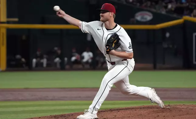 Arizona Diamondbacks pitcher Michael Soroka throws against the Los Angeles Dodgers in the first inning of a baseball game, Tuesday, June 2, 2026, in Phoenix. (AP Photo/Rick Scuteri)