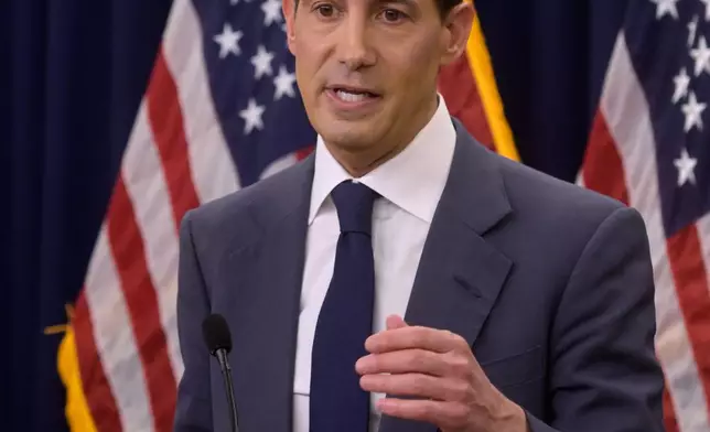 Federal Reserve Chairman Kevin Warsh speaks during a news conference following the Federal Open Market Committee meeting, Wednesday, June 17, 2025, in Washington. (AP Photo/Rod Lamkey, Jr.)