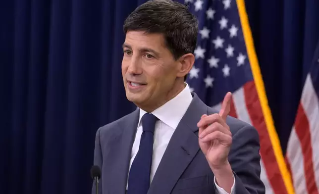 Federal Reserve Chairman Kevin Warsh speaks during a news conference following the Federal Open Market Committee meeting, Wednesday, June 17, 2025, in Washington. (AP Photo/Rod Lamkey, Jr.)
