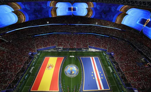 A general view before the World Cup Group H soccer match between Spain and Cape Verde in Atlanta, Monday, June 15, 2026. (AP Photo/Colin Hubbard)