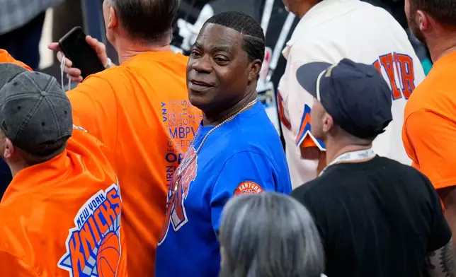 Actor Tracy Morgan arrives prior to Game 1 of the NBA Finals basketball series between the New York Knicks and the San Antonio Spurs, Wednesday, June 3, 2026, in San Antonio. (AP Photo/David J. Phillip)