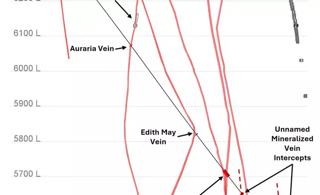 Figure 2. Cross section of mineralized intercepts in SBM26-01.