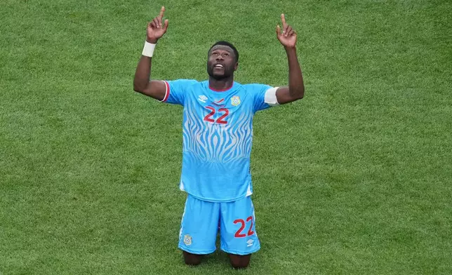 Congo's Chancel Mbemba (22) reacts after the World Cup Group K soccer match between Portugal and Congo in Houston, Wednesday, June 17, 2026. (AP Photo/Eric Smith)