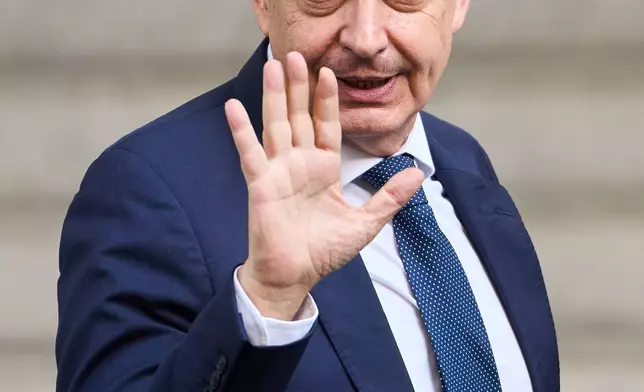 Former Spanish Prime Minister José Luis Rodríguez Zapatero arrives at the National Court to be questioned by a judge in an investigation into alleged influence peddling and other possible crimes related to the government's bailout of an airline, in Madrid, Spain, Wednesday, June 17, 2026. (AP Photo/Bernat Armangue)