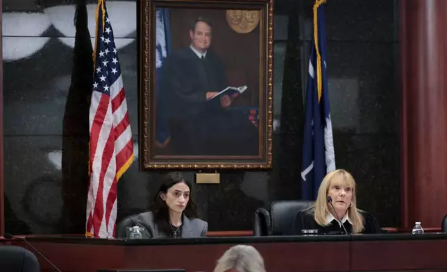 State Judge Debra McCaslin oversees a judicial hearing on Monday, June 29, 2026, at the Marc H. Westbrook Judicial Center in Lexington, S.C. (Tracy Glantz/The State via AP, Pool)