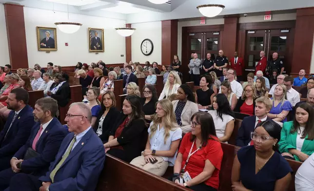 Members of media outlets and the public fill the courtroom during a status hearing involving Alex Murdaugh, on Monday, June 29, 2026, at the Marc H. Westbrook Judicial Center in Lexington, S.C. (Tracy Glantz/The State via AP, Pool)