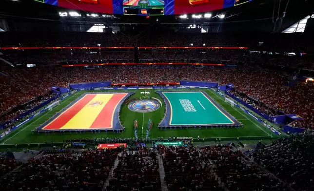 A general view before the World Cup Group H soccer match between Spain and Saudi Arabia in Atlanta, Sunday, June 21, 2026. (AP Photo/Butch Dill)