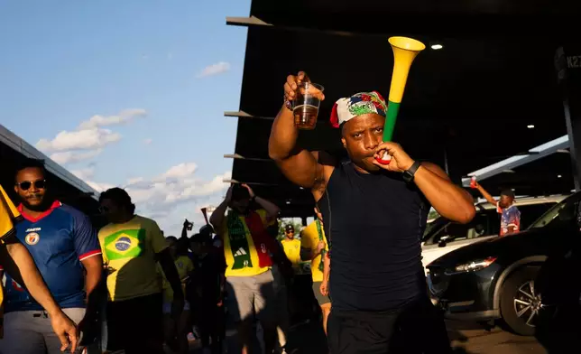 Fans gather for a World Cup 2026 Group C match between Haiti and Brazil at Lincoln Financial Field, Philadelphia Stadium, in Philadelphia, Friday, June 19, 2026. (AP Photo/Joe Lamberti)
