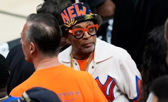 Filmmaker Spike Lee arrives prior to Game 1 of the NBA Finals basketball series between the New York Knicks and the San Antonio Spurs, Wednesday, June 3, 2026, in San Antonio. (AP Photo/David J. Phillip)