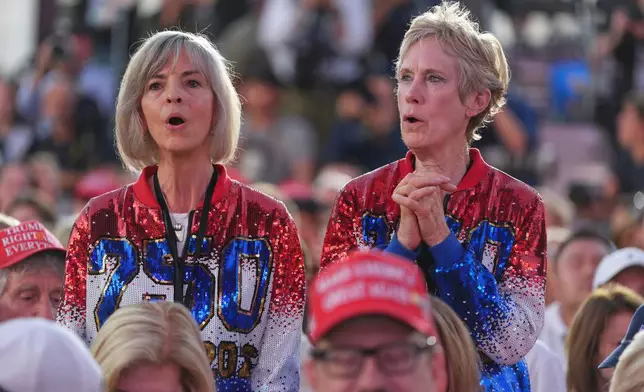 Audience members listen to speakers at the opening of the Great American State Fair, Wednesday, June 24, 2026, in Washington. (AP Photo/Jacquelyn Martin)