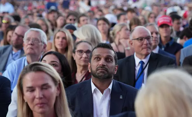 FBI Director Kash Patel listens to speakers at the opening of the Great American State Fair, Wednesday, June 24, 2026, in Washington. (AP Photo/Jacquelyn Martin)