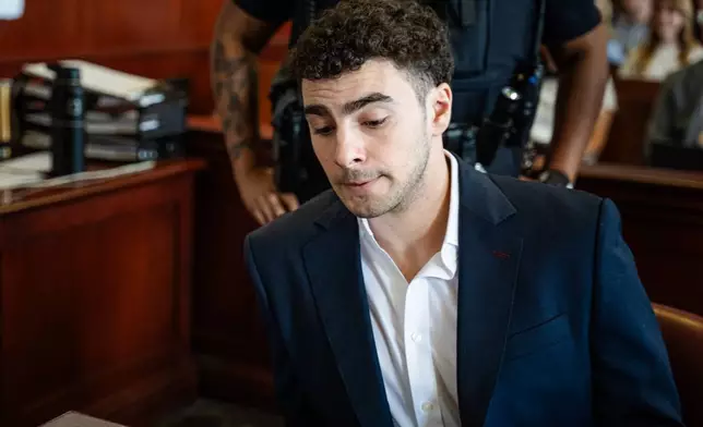 FILE - Luigi Mangione appears for a pre-trial hearing at Manhattan Criminal Court in New York, on June 17, 2026. (AP Photo/Angelina Katsanis, Pool)