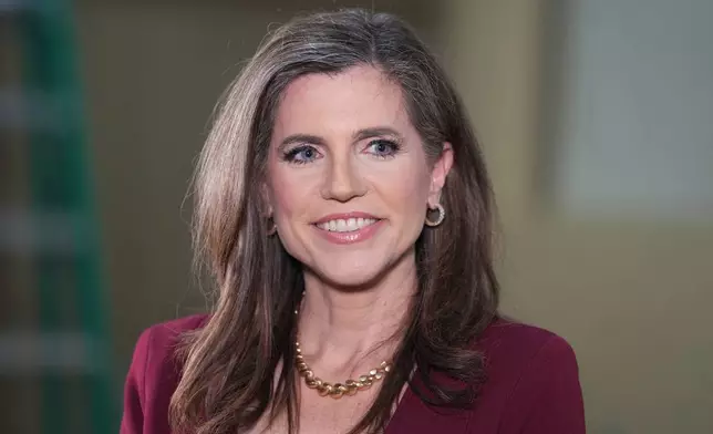 FILE - U.S. Rep. Nancy Mace, R-S.C., takes questions from reporters following a South Carolina gubernatorial GOP candidate debate on April 1, in Newberry, S.C. (AP Photo/Meg Kinnard, File)