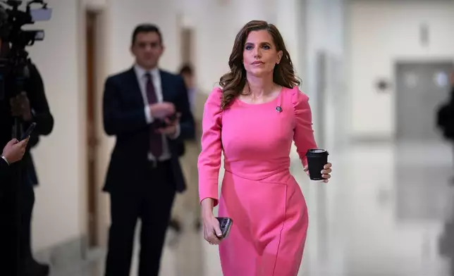 FILE - Rep. Nancy Mace, R-S.C., leaves the speaker's office at the Capitol in Washington, Feb. 2, 2023. (AP Photo/J. Scott Applewhite, File)