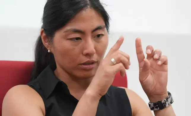 Nicole Rieth, a Korean adoptee from the United States, speaks during an interview with The Associated Press in Seoul, South Korea, Tuesday, May 26, 2026. (AP Photo/Lee Jin-man)