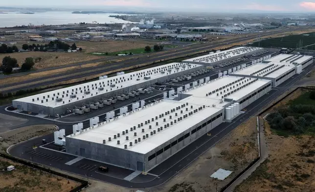 FILE - Amazon Web Services data center is visible on Aug. 22, 2024, in Boardman, Ore. (AP Photo/Jenny Kane, File)