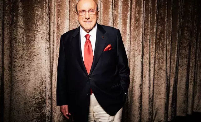 FILE - Clive Davis, chief creative officer of Sony Music, appears during press day in Beverly Hills, Calif., on Jan. 23, 2014, prior to Davis' annual pre-Grammy gala. (Photo by Casey Curry/Invision/AP, File