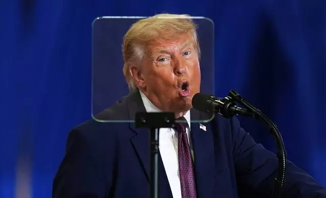 President Donald Trump speaks at a Mack Trucks facility, Tuesday, June 23, 2026, in Macungie, Pa. (AP Photo/Julia Demaree Nikhinson)