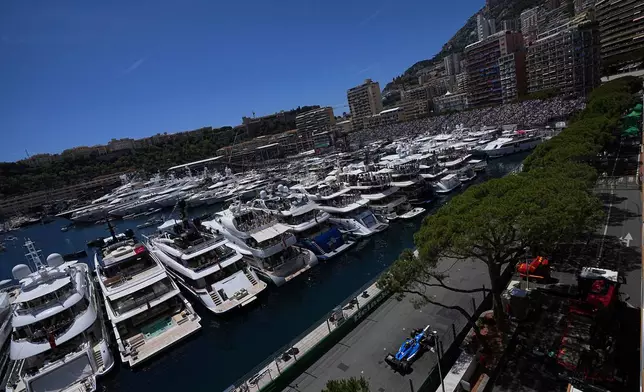 Williams driver Carlos Sainz of Spain during the third free practice for the Monaco F1 Grand Prix, at the Monaco racetrack, Saturday, June 6, 2026. (AP Photo/Fatima Shbair)