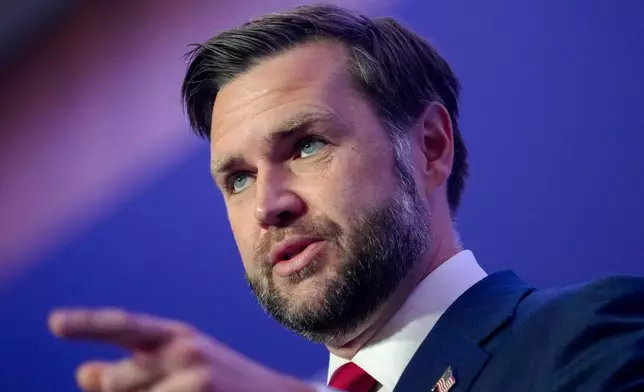 Vice President JD Vance speaks to members of the media after the U.S. and Iran held high-level talks at the Bürgenstock Resort in Obbuergen, near Lucerne, in Switzerland, Monday, June 22, 2026. (Nathan Howard/Pool Photo via AP)