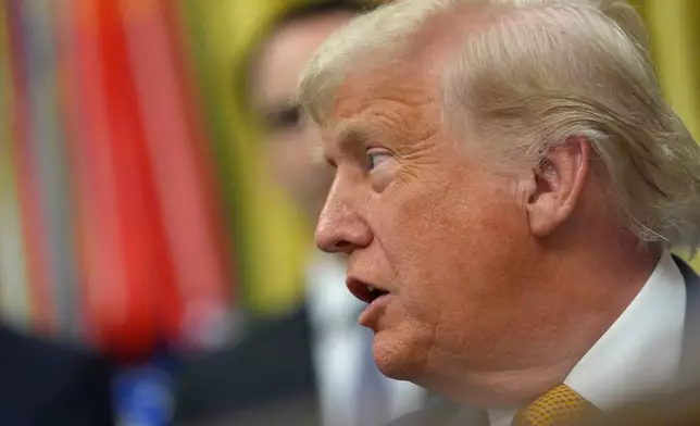 President Donald Trump speaks in the Oval Office of the White House during an executive order signing about quantum computing, Monday, June 22, 2026, in Washington. (AP Photo/Jacquelyn Martin)
